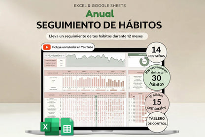 Habit tracking for Excel and Google Spreadsheets